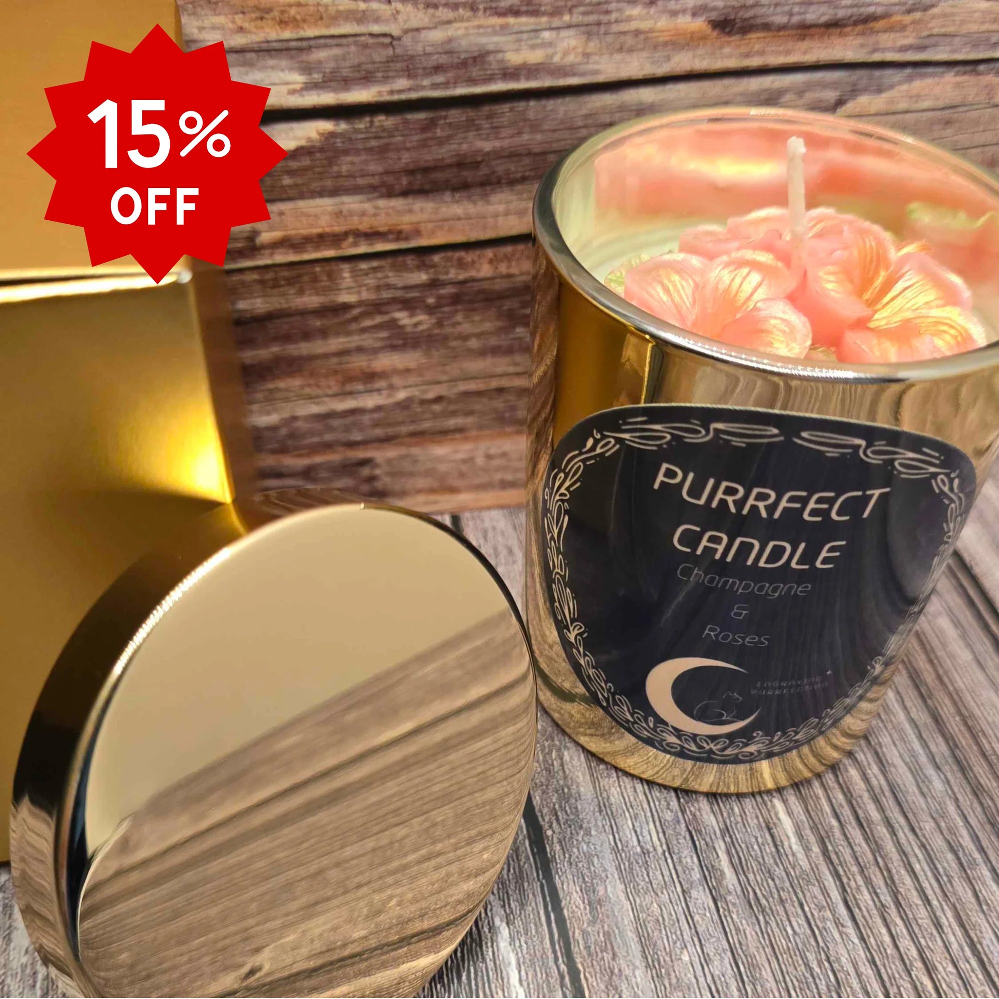 Soya Wax Candle (Champagne and Roses)