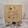 Squirtle Wooden Coaster – Pokémon Fan Art Design