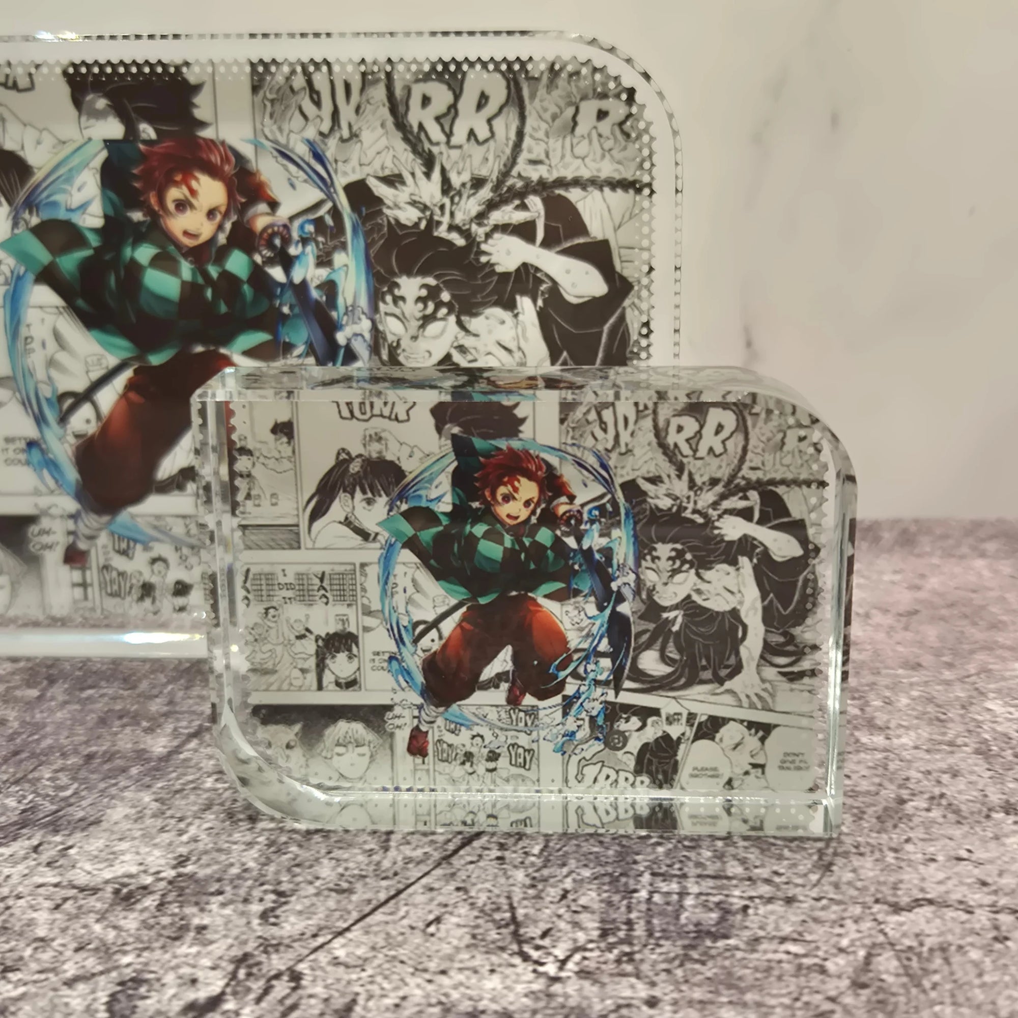 Tanjiro Crystal Display – Water Breathing – Manga Panel Background