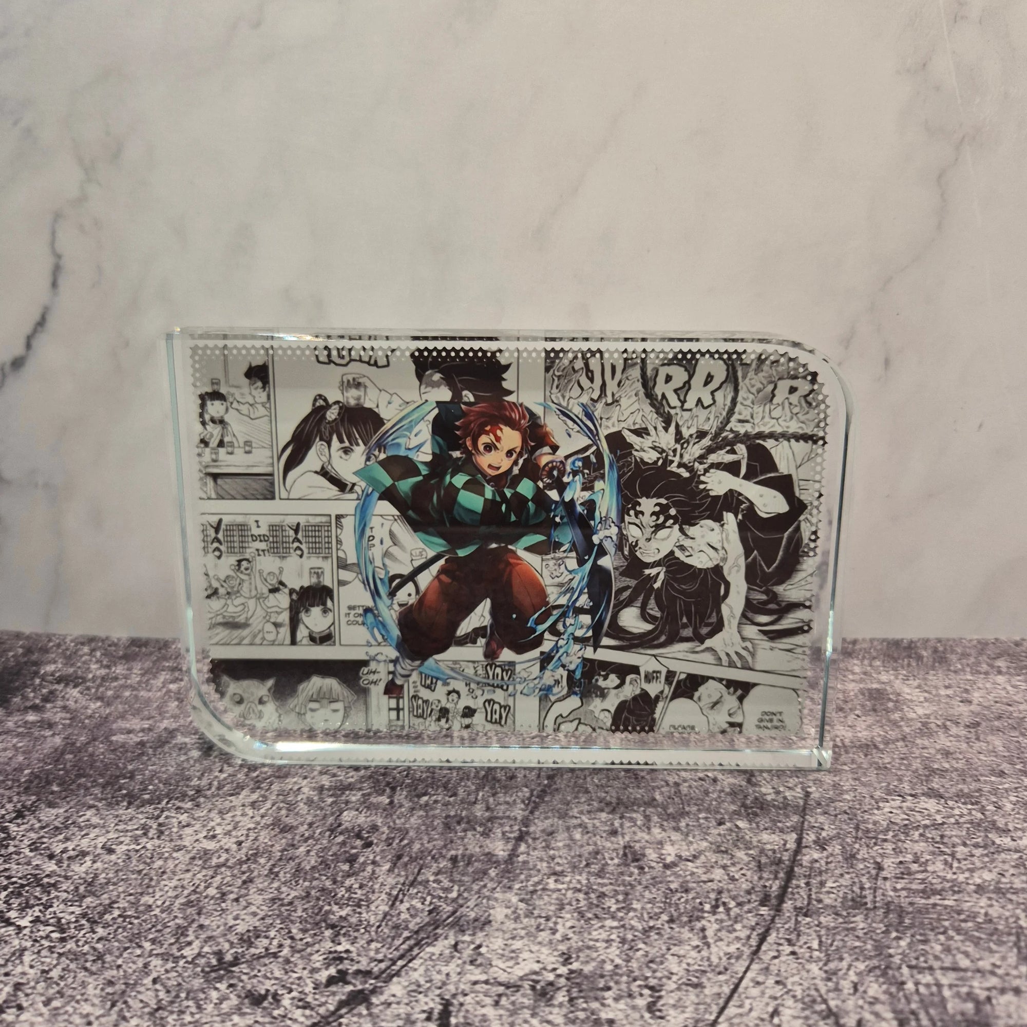 Tanjiro Crystal Display – Water Breathing – Manga Panel Background