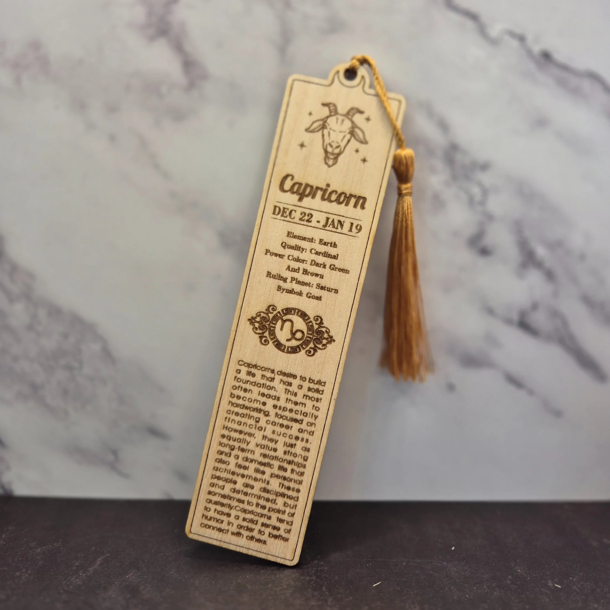 Wooden Bookmarks, Zodiac Signs with Custom Back