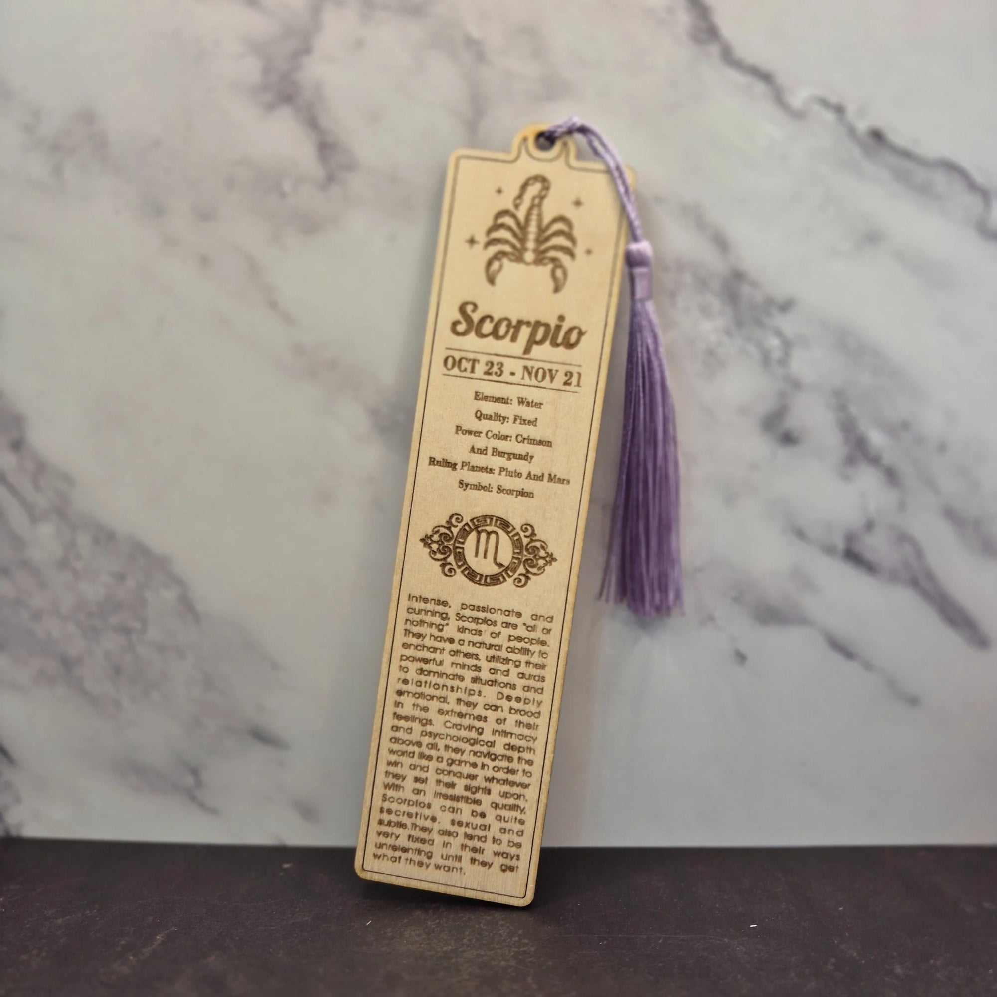 Wooden Bookmarks, Zodiac Signs with Custom Back