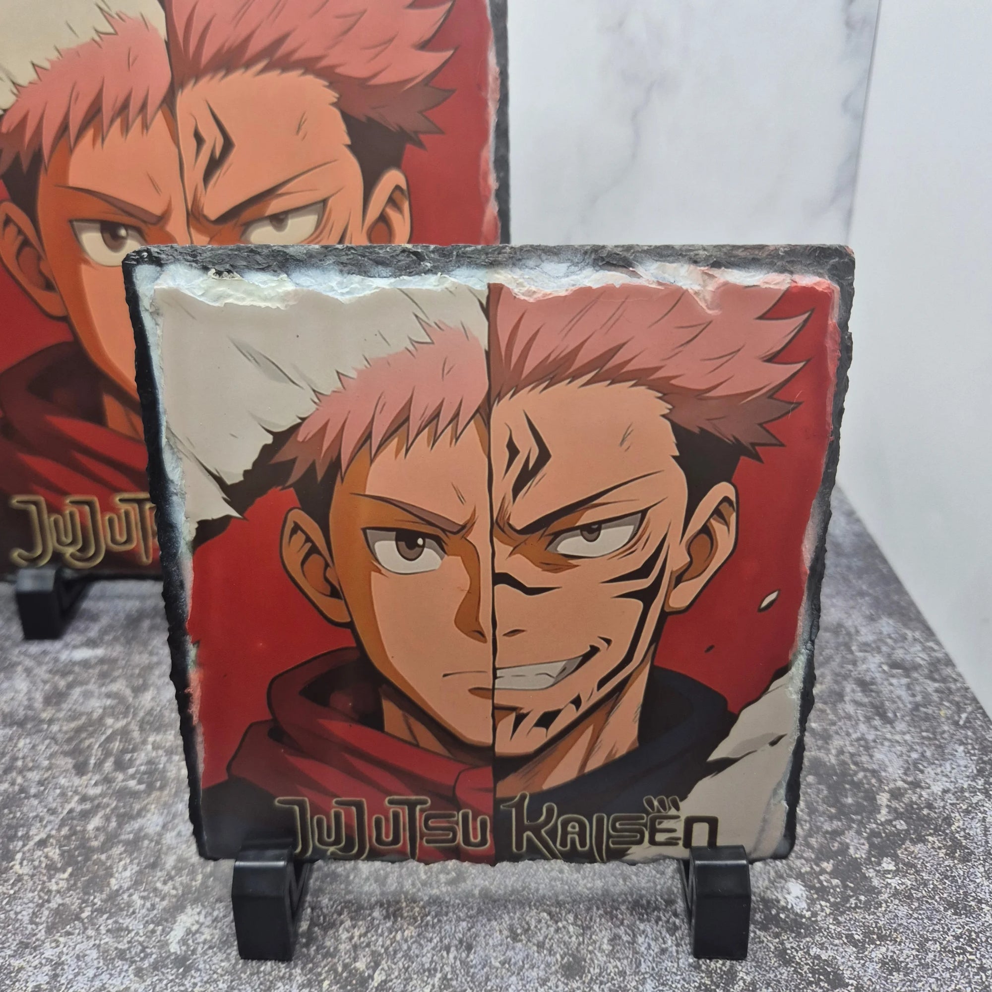 Yuji & Sukuna Photo Slate – Half Face Jujutsu Kaisen – Matte Art